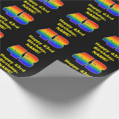 43誕生日:おもしろい、カラフルレインボーインスパイア# 43 ラッピングペーパー (角)