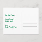 43誕生日:ピンクストライプハート、レインボー43 ポストカード (裏面)