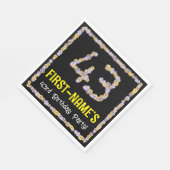 43誕生日:フローラ花数名前をカスタムする スタンダードランチョンナプキン (角)