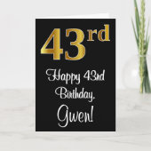 43誕生日~ラグジュアリーエレガントなフェイク金ゴールドルック# カード (正面)
