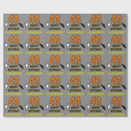 43誕生日:不気味ハロウィーンテーマ、名前をカスタムする ラッピングペーパー