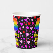 43誕生日:愛するハートパターン、虹43 紙コップ (右)