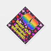 43誕生日:愛するハートパターン、虹# 43 スタンダードランチョンナプキン (角)