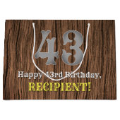 43誕生日: Country インスパイア Western  Look, Name ラージペーパーバッグ (正面)