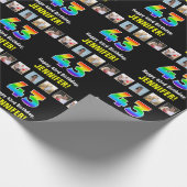 43誕生日: Rainbow "43";写真カスタムと名前 ラッピングペーパー (角)