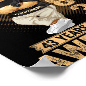 43 Year Old January 1983 Teddy Bear 43rd Birthday  ポスター (角)