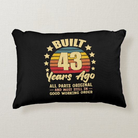 43 Years Ago All Parts Original 43th Birthday アクセントクッション (正面)