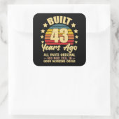 43 Years Ago All Parts Original 43th Birthday スクエアシール (バッグ)