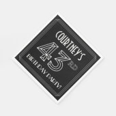 43rd誕生日パーティー:アールデコスタイル+名前をカスタムする スタンダードランチョンナプキン (角)