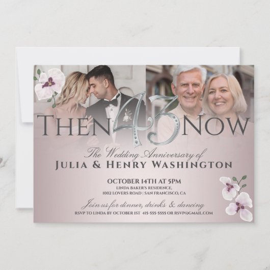 43rd Anniversary Soft Blush Orchid 招待状 (正面)