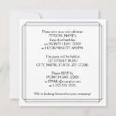 43rd Birthday Party:アールデコスタイル(名前をカスタムする付き) 招待状 (裏面)