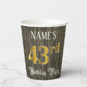 43rd Birthday Party — Faux Gold & Faux Wood Looks 紙コップ (裏面)