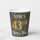 43rd Birthday Party — Faux Gold & Faux Wood Looks 紙コップ (正面)