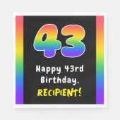 43rd Birthday: Rainbow Spectrum # 43, Custom Name スタンダードランチョンナプキン (正面)