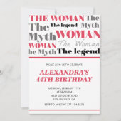 44おもしろい歳の誕生日招待状彼女の神話の伝説 招待状 (正面)