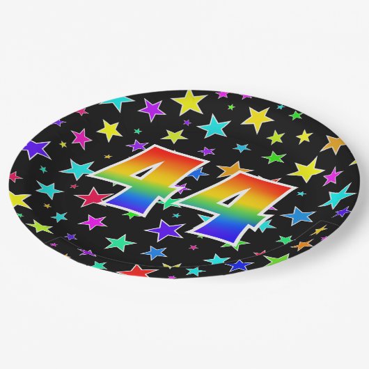 44イベントはっきりした:,おもしろい,カラフル Rainbow 44 ペーパープレート (アングル)