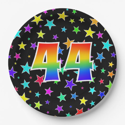 44イベントはっきりした:,おもしろい,カラフル Rainbow 44 ペーパープレート (正面)