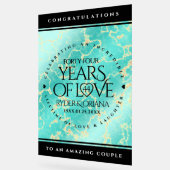 44エレガントターコイズ結婚記念日 アクリルサイン (傾斜)