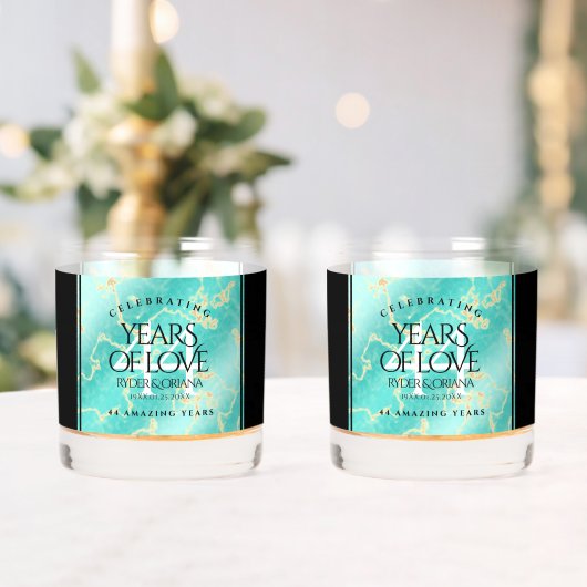 44エレガントターコイズ結婚記念日 ウイスキーグラス (インサイチュ (ウェディング))