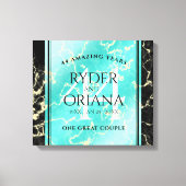 44エレガントターコイズ結婚記念日 キャンバスプリント (正面)