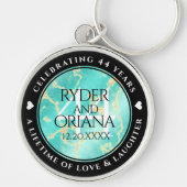 44エレガントターコイズ結婚記念日 キーホルダー (正面)