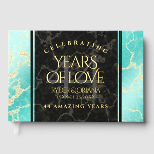 44エレガントターコイズ結婚記念日 ゲストブック (正面)