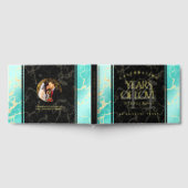 44エレガントターコイズ結婚記念日 ゲストブック (全面)