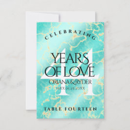 44エレガントターコイズ結婚記念日 サンキューカード