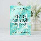 44エレガントターコイズ結婚記念日 サンキューカード (スタンド正面)