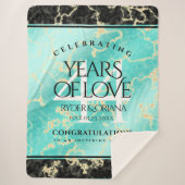 44エレガントターコイズ結婚記念日 シェルパブランケット (正面)