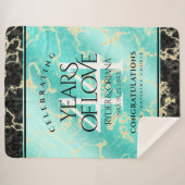 44エレガントターコイズ結婚記念日 シェルパブランケット (正面(横))