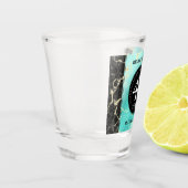 44エレガントターコイズ結婚記念日 ショットグラス (左)