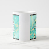 44エレガントターコイズ結婚記念日 ジャンボコーヒーマグカップ (正面)