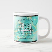 44エレガントターコイズ結婚記念日 ジャンボコーヒーマグカップ (右)