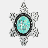 44エレガントターコイズ結婚記念日 スノーフレークピューターオーナメント (右)