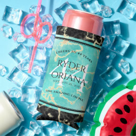 44エレガントターコイズ結婚記念日 スリム缶クーラー