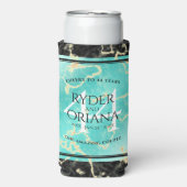 44エレガントターコイズ結婚記念日 スリム缶クーラー (Seltzer正面)