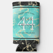 44エレガントターコイズ結婚記念日 スリム缶クーラー (正面)