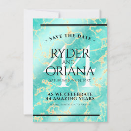 44エレガントターコイズ結婚記念日 セーブザデート