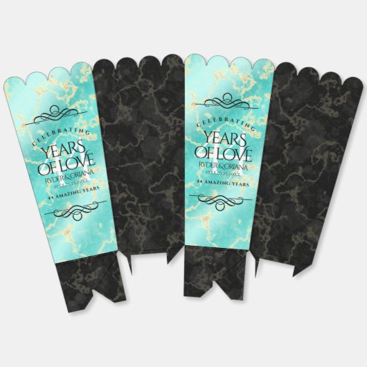 44エレガントターコイズ結婚記念日 フェイバーボックス (見開き)