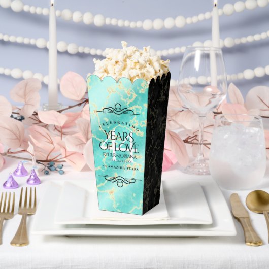 44エレガントターコイズ結婚記念日 フェイバーボックス (ウェディング)
