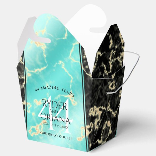 44エレガントターコイズ結婚記念日 フェイバーボックス (オープン)