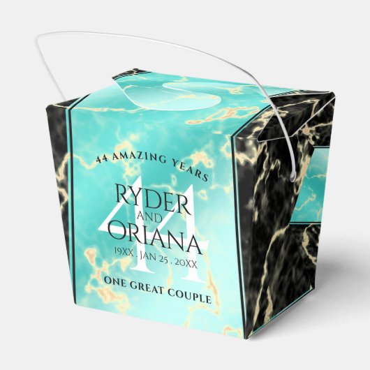 44エレガントターコイズ結婚記念日 フェイバーボックス (裏面サイド)