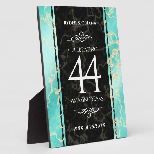 44エレガントターコイズ結婚記念日 フォトプラーク (側面)