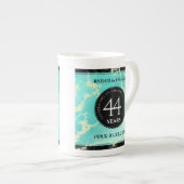 44エレガントターコイズ結婚記念日 ボーンチャイナマグカップ (正面右)