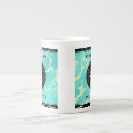 44エレガントターコイズ結婚記念日 ボーンチャイナマグカップ