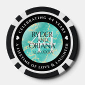 44エレガントターコイズ結婚記念日 ポーカーチップ (裏面)