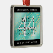 44エレガントターコイズ結婚記念日 メタルオーナメント (右)