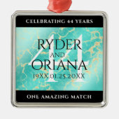 44エレガントターコイズ結婚記念日 メタルオーナメント (正面)