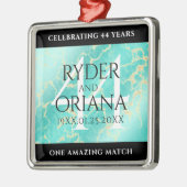 44エレガントターコイズ結婚記念日 メタルオーナメント (左)